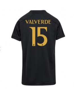 Billige Real Madrid Federico Valverde #15 Tredjedrakt Dame 2023-24 Kortermet